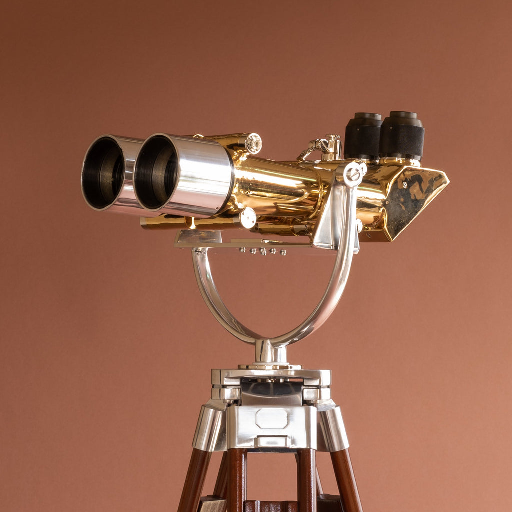 Krauss Antique Brass Binoculars 1934 French Military with Tripod Stand