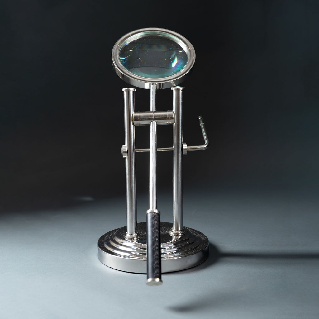 19th Century Swedish Silver polished Desktop Magnifying Glass
