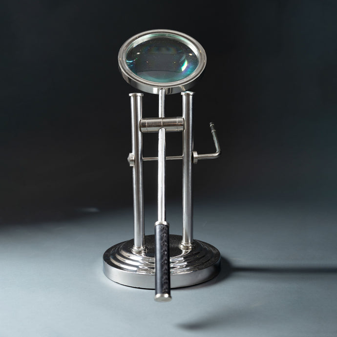 19th Century Swedish Silver polished Desktop Magnifying Glass